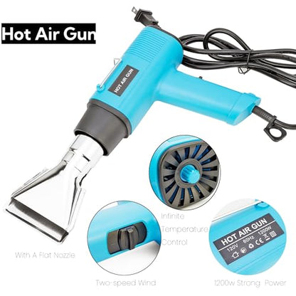 Complete Car Vinyl Wrap Tool Kit | Heat Gun, Squeegee, Cutter, Gloves | Perfect for Car Wrapping, Window Tinting, Paint Protection Film, and Decals | Ideal for Professional and DIY Use - color: Kit D