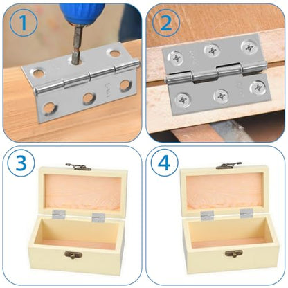 BokWin 2 Inch Small Door Hinges, Silver, 16 Pack - color: Silver, size: 2 Inch