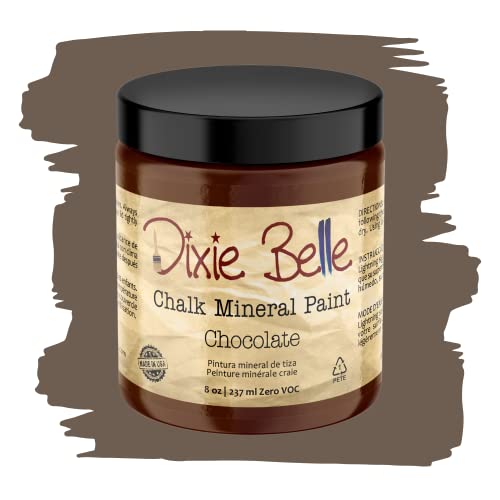 Dixie Belle Paint Company Chalk Mineral Paint - Chocolate (8oz) - color: Chocolate, size: 8 Fl Oz (Pack of 1)