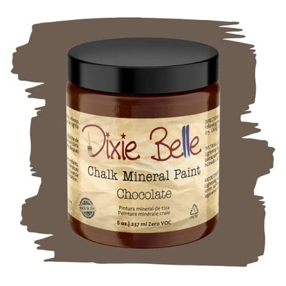 Dixie Belle Paint Company Chalk Mineral Paint - Chocolate (8oz) - color: Chocolate, size: 8 Fl Oz (Pack of 1)