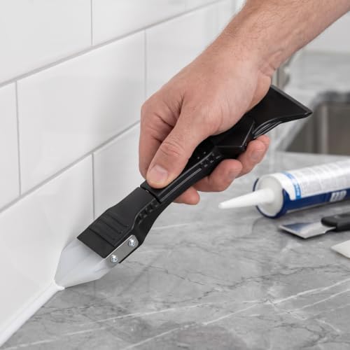 10Pack 3-in-1 Caulk Smoothing Tool with 50 Silicone Heads Metal Scraper & Spatula for Grout Finishing - size: 10pack