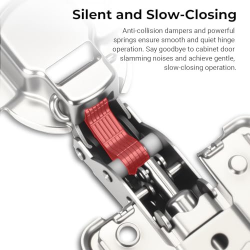 4 Pack Soft Close Inset Cabinet Hinges 35mm, 3D Hydraulic - size: Inset
