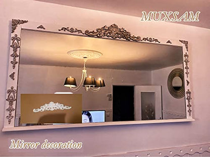 1Pc Long Wood Carved Appliques Onlays Unpainted Wooden Carving Decals - color: 1-pack, size: 11.81 x 3.15 inches