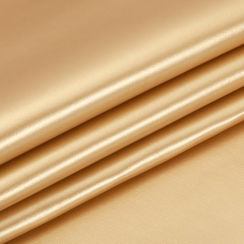 PATIKIL 29x17x0.03 Inch PU Leather Sheets, Soft Colored Faux Cowhide Grain PU Leather Sheet Repair Fabric Patch for Book Binding, Repairing, Crafting, Sewing, Gold Tone - color: Gold Tone