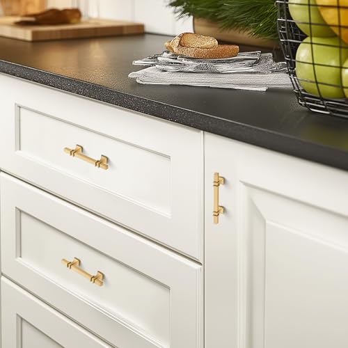 HOME EDIT Gold Pulls Cabinet Handles 3-1/2 Inch 10 Pack - color: Gold, size: 3-1/2 In Hole Center