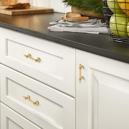 HOME EDIT Gold Pulls Cabinet Handles 3-1/2 Inch 10 Pack - color: Gold, size: 3-1/2 In Hole Center