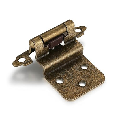 Antique Brass Cabinet Hinges, 3/8” Inset, 4 Pack - color: Antique Brass, size: 3/8 Inch Inset