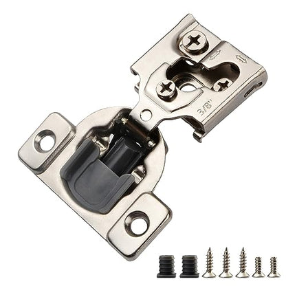 50 Pcs 3/8" Overlay Soft Close Cabinet Hinges 105° 3D Adjustable - size: 3/8 Inch