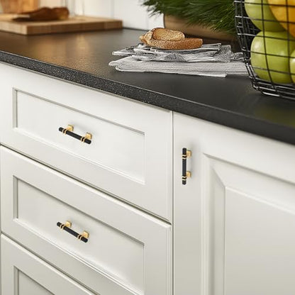HOME EDIT Black & Gold Pulls Cabinet Handles 3 Inch 10 Pack - color: Black Gold, size: 3 In Hole Center