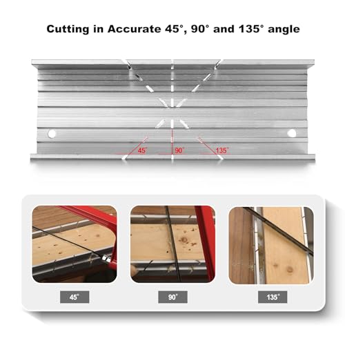 HAUTMEC Mini Hacksaw with Miter Box, 6" Metal Hand Saw with 6 Pcs Bi-Metal HSS Blade, 5.3" Aluminum Miter Box for 45° 90° 135° Precision Cuts, Small Hack saw for Steel, Wood, PVC & Craft (HT0262) - style: Mini Hacksaw Set | 3 PC