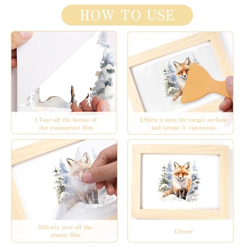 16 Pcs Winter Animals Rub-On Transfers for Furniture & Crafts - style: Winter Animals
