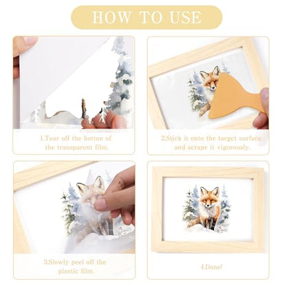 16 Pcs Winter Animals Rub-On Transfers for Furniture & Crafts - style: Winter Animals