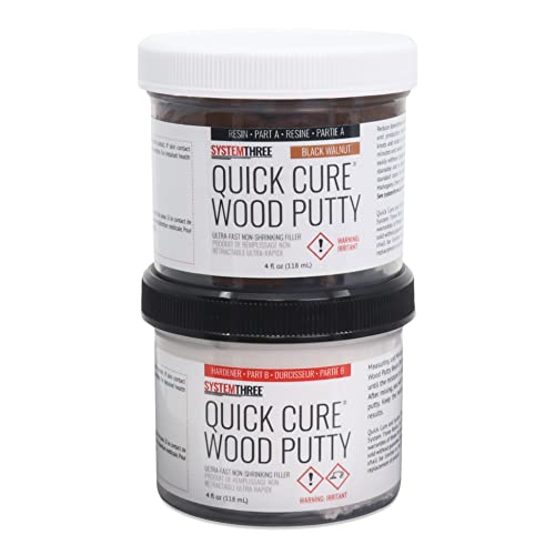 SYSTEMTHREE Quick Cure Putty, Black Walnut, 8-oz Kit - color: Black Walnut, size: 1 Count (Pack of 1)