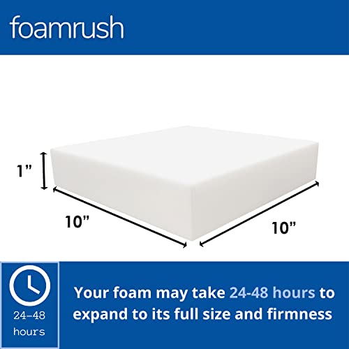 FoamRush 1" x 10" x 10" Upholstery Foam Cushion High Density, Dining Chair Cushions, Square Foam, Wheelchair Seat Cushion Replacement, Couch Cushion Replacement, Foam Padding - color: High Density, size: 1" x 10" x 10"