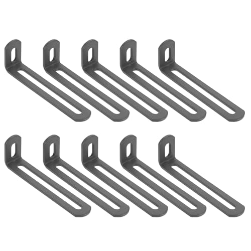 uxcell 10 Pcs Adjustable Right Angle Brackets 3.9"x1.2"x0.7" Deep Grey - color: Deep Grey, size: 3.9"x1.2"x0.7"