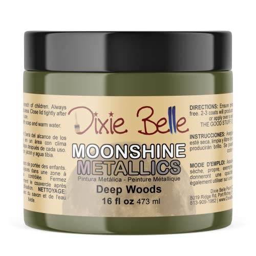 Dixie Belle Paint Company Moonshine Metallics - Deep Woods (16oz) - color: Deep Woods, style: 16 Fl Oz (Pack of 1)