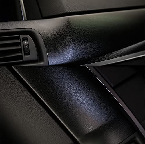 LZLRUN Black Leather Texture PVC Car Vinyl Wrap Styling Sticker 1x5ft - color: Black, size: 1ft x 5ft