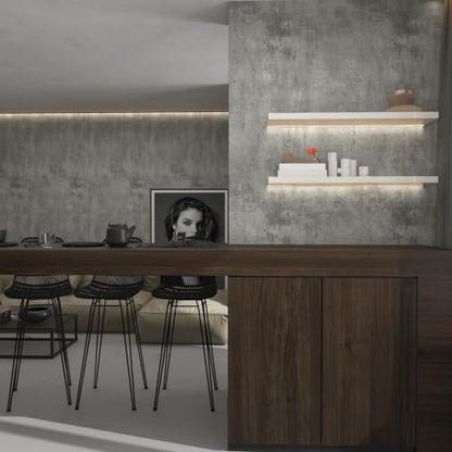 Light Grey Concrete Wallpaper Peel and Stick 3D Gray Faux Cement Textured Contact Paper Self-Adhesive Waterproof Vinyl Matte Modern Industrial Wall Paper for Bedroom Bathroom Kitchen 48"x118" - color: Light Gray, size: 48" x 118"