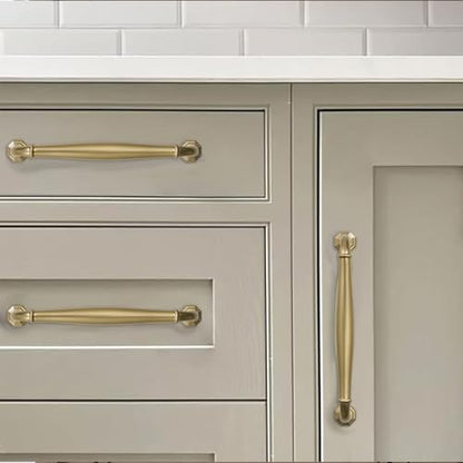 khtumeware 2 Pack 3-3/4 inch(96mm) Champagne Bronze Heavy Duty Solid Cabinet Pulls Satin Brass Cabinet Handles Heavy Duty Solid Cabinet Hardware for Cupboard Drawer Pulls Dresser Handle - color: Champagne Bronze, size: 3-3/4 inch Hole Center