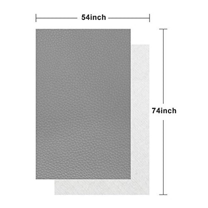 TORRAMI Soft Faux Leather Fabric, 2 Yards 54 x 72 in, Gray PU Leather - color: Gray, size: 2 Yards (54 x 72 inch)