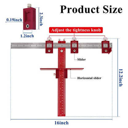 Cabinet Hardware Jig Tool Use for Handles and Pulls on Drawers/Doors-Red