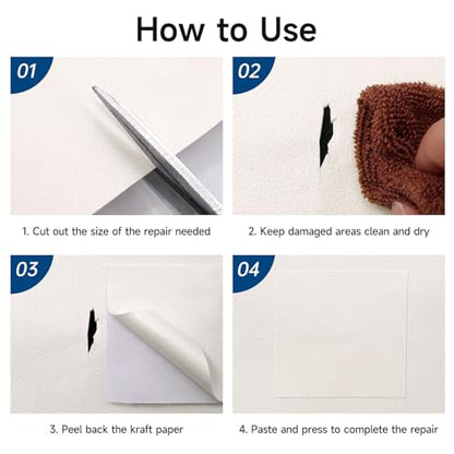Lifeshoon Leather Repair Patches, Self Adhesive Vinyl for Couches Furniture - color: White, size: 3.5X79 inch