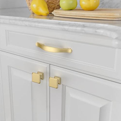 Amerdeco 10 Pack Brushed Gold Cabinet Pulls 3 Inch(76mm) Hole Center Drawer Pulls Cabinet Hardware Kitchen Cabinet Handles for Bathroom Dresser Pulls ZH0068 - color: Brushed Gold, size: 3"/76MM Hole Center