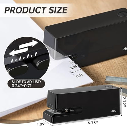 Deli Electric Stapler, Automatic Staplers for Desk, 25-Sheet Capacity - color: Black
