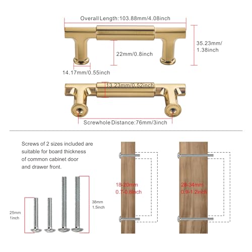 SAILING 10 Pack Cabinet Pulls-3 Inch/76mm Kitchen Cabinet Handles Champagne Bronze Cabinet Pulls for Bathroom Dresser Pulls Hardware Cabinet Handles SA10185 - color: Champagne Bronze, size: 3"(76mm)Hole Center-10Pcs