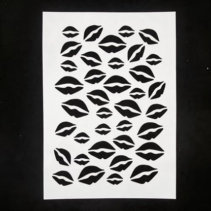 TIAMECH A4 Reusable Romantic Lips Stencil for Painting - color: Romantic Lips
