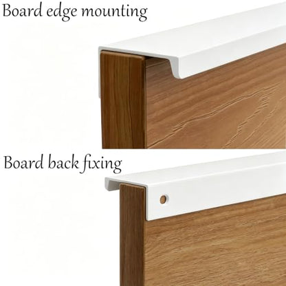 Edge Pull Handles, 5.9 Inch White, 5 Inch Spacing, 6Pcs - color: White, size: 150mm/5.9", style: Straight Edge