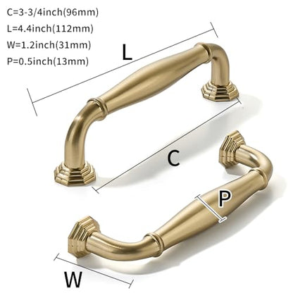 khtumeware 2 Pack 3-3/4 inch(96mm) Champagne Bronze Heavy Duty Solid Cabinet Pulls Satin Brass Cabinet Handles Heavy Duty Solid Cabinet Hardware for Cupboard Drawer Pulls Dresser Handle - color: Champagne Bronze, size: 3-3/4 inch Hole Center