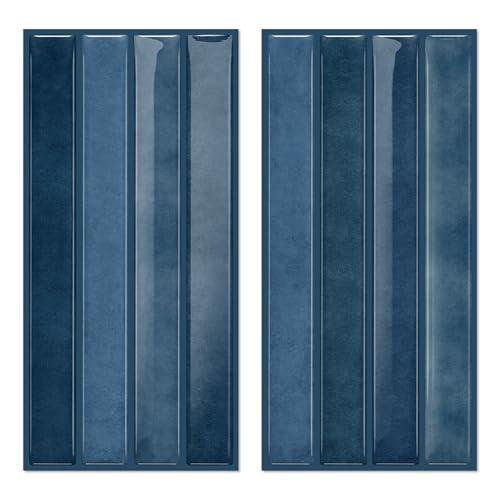 VICCI Peel and Stick Backsplash, Ocean Blue, 4.72x9.68 - color: Ocean Blue