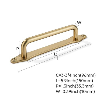 khtumeware 5 Pack 3-3/4 Inch Hole Center Brushed Brass Cabinet Pull with Backplate Solid Heavy Duty Handles with Backplate Cabinet Pulls for Drawer Kitchen Improvement Hardware - color: Brushed Brass, size: 3-3/4 Inch Hole Center