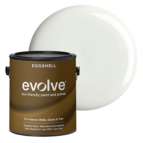EVOLVE Paint & Primer: Environment-friendly, Low Sheen with One-coat Coverage for Interior & Exterior surfaces (Antique White, 1-Gallon) - color: Antique White, size: 128 Fl Oz (Pack of 1)