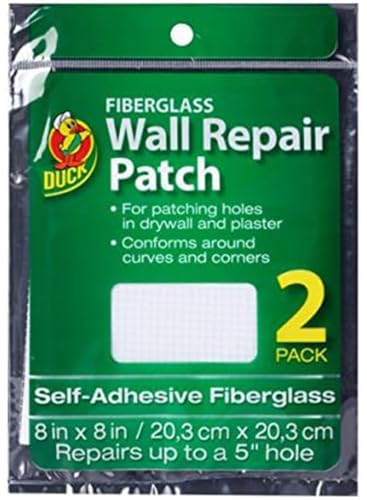 Duck Brand Fiberglass Wall Repair Patch, 8 Inches x 8 Inches, White, 2 Pack - size: 8 in x 8 in