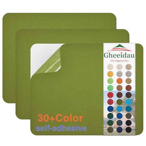 Gheeidau Canvas Repair Patch 9×11 Inch 3Pcs Waterproof Self-Adhesive Fabric Repair Patch for Tents,Boat Cover,Pop Up Canopy,Patio,Bags,Car Seats,Sofas,Furniture Cover(Green) - color: Green
