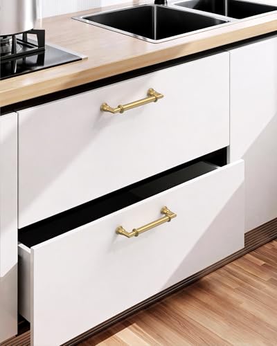 10 Pack 5''(128mm) Champagne Bronze Cabinet Pulls, Kitchen Cabinet Handles for Bathroom Cupboard Pulls - color: Champagne Bronze, size: 5" Hole Center