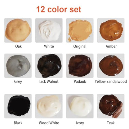 Wood Furniture Repair Kit 12 Colors Fillers Touch Up Paint Repair Scratch - color: 12 Colors