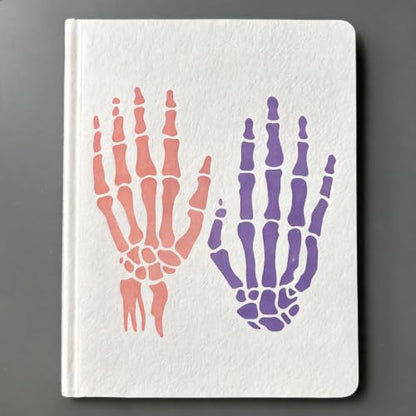 TIAMECH A4 Reusable Bone Skeleton Hands Stencil for Painting - color: Bone Skeleton Hands