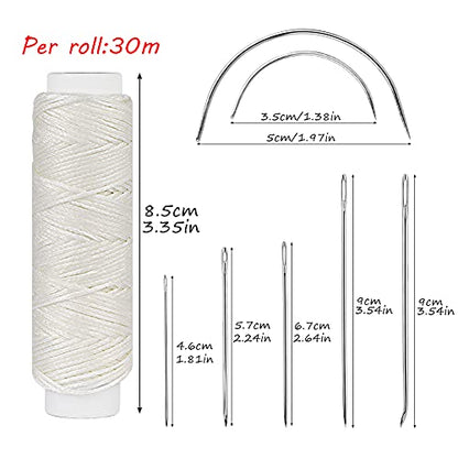 Waxed Thread, Upholstery Needle and Thread 32 Yards Cream - color: Cream, size: 32Yard