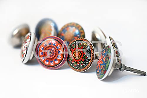 JGARTS 20 x Mix Vintage Look Flower Ceramic Knobs Door Handle Cabinet Drawer Cupboard Pull Mandala Xfer New