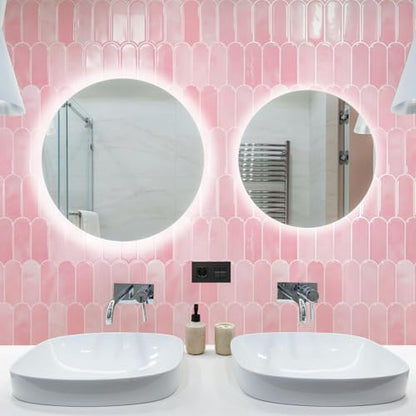 Art3d 10-Pack Arrowhead Design Wall Tile, Peel and Stick Backsplash, Pink - color: Pink