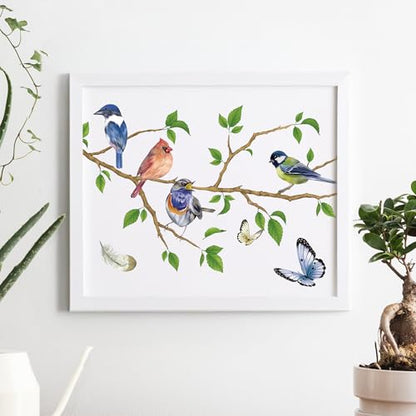 Joeyan Birds on the Branches Rub On Transfers for Furniture and Crafts - style: Bird