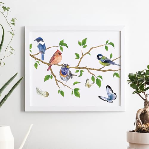 Joeyan Birds on the Branches Rub On Transfers for Furniture and Crafts - style: Bird