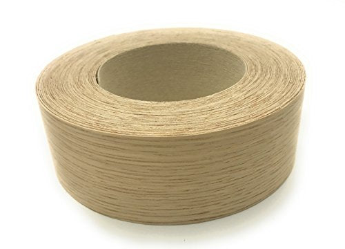 Edge Supply White Oak 1-1/2 in x 25 ft Roll – Pre-Glued Iron-On Wood Veneer Tape – Wood Veneer Edge Banding Tape with Hot Melt Adhesive, Smooth Sanded Finish Ideal for Furniture & DIY, Made in USA - color: White Oak, size: 1-1/2 in x 25 ft