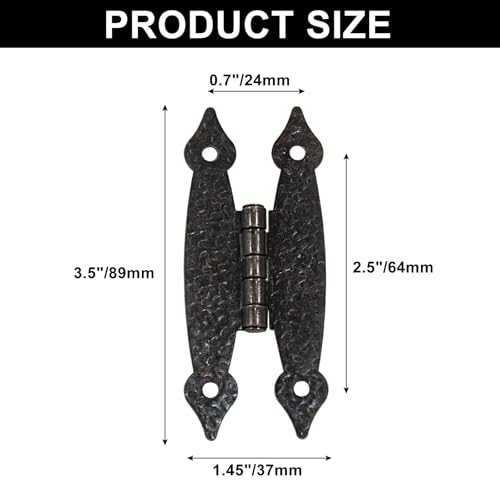 Murtenze 3.5 Inch Antique H Hinges, Red Bronze, 4 Pack - color: Red Bronze