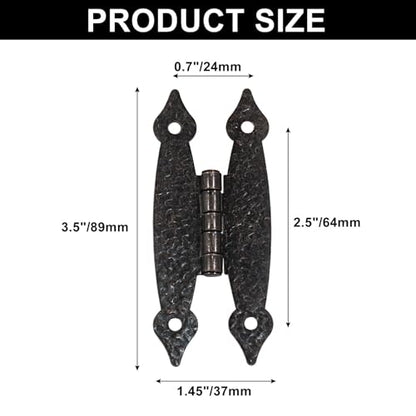 Murtenze 3.5 Inch Antique H Hinges, Red Bronze, 4 Pack - color: Red Bronze