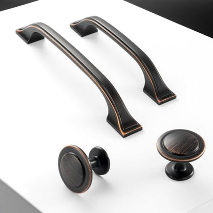 Oil Rubbed Bronze Cabinet Knobs Round Kitchen Pulls 10 Pack 8222 - color: Oil Rubbed Bronze, size: 1-1/4 Inches, style: 10 Pack Round Knob