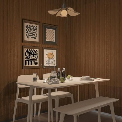 BAYYA Brown Wood Grain Contact Paper Waterproof Peel and Stick Wallpaper - color: Brown 2, size: 15.8" x 354"